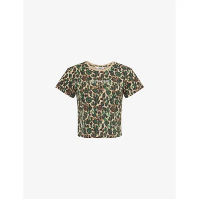 Icecream Womens Camo Crystal-logo Soft Serve Cotton-jersey Baby Tee In Multi