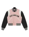 Icecream Womens Drippy Cropped Varsity Jacket In Pink