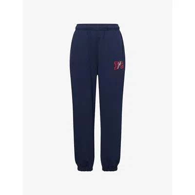 Icecream Womens Navy Cone Embroidered Cotton-jersey Jogging Bottoms Xs In Blue