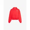 Icecream Womens Red College Crop Logo-print Cotton-jersey Hoody