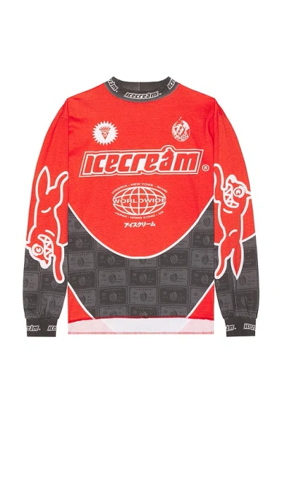 Icecream Worldwide Moto Jersey In Red