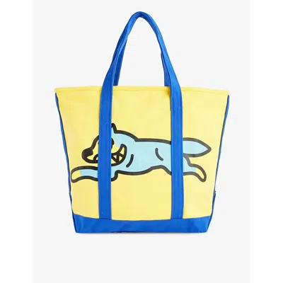 Icecream Yellow Blue Running Dog Cotton Tote Bag