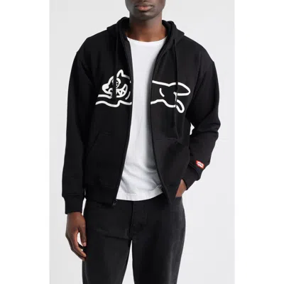 Icecream Zippy Graphic Zip Hoodie In Black