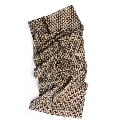 Ichcha Boho Block Print Table Runner In Sand