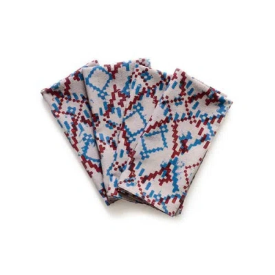 Ichcha Dabu Block Print Cotton Napkins, Set Of 4 In Multi