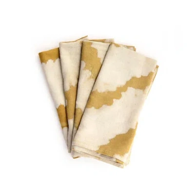 Ichcha Dabu Block Print Napkins In Gold