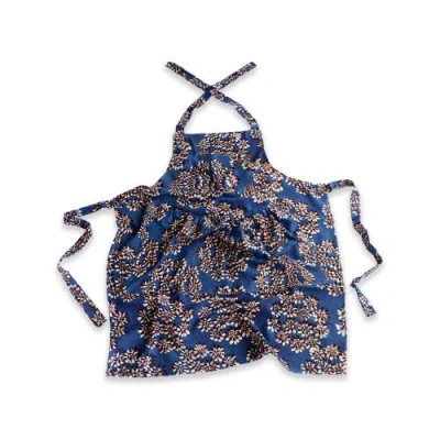 Ichcha Indigo Block Print Apron In Purple