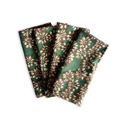 Ichcha Organic Cotton Dinner Napkins In Green