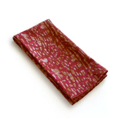 Ichcha Rustic Handmade Cotton Napkins In Orange