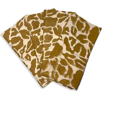 Ichcha Yan Mustard Block Print Napkins In Yellow