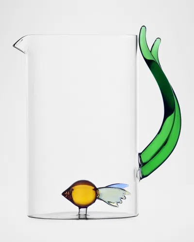 Ichendorf Animal Farm Fish Pitcher With Seagrass Handle, 50.7 Oz. In Multi