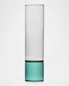 Ichendorf Bamboo Groove 15" Vase In Green/smoke