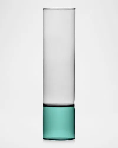 Ichendorf Bamboo Groove 15" Vase In Green/smoke