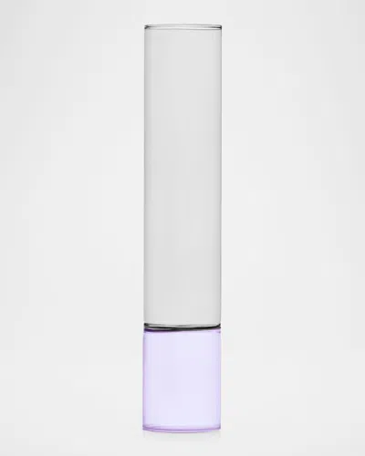 Ichendorf Bamboo Groove Vase, 14" In Violet/smoke