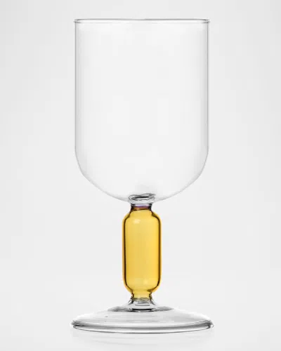 Ichendorf Bloom Stemmed Amber Glass, 12 Oz. In Yellow