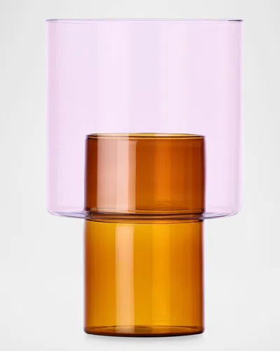 Ichendorf Boreale Amber And Pink Glass Vase, 8"