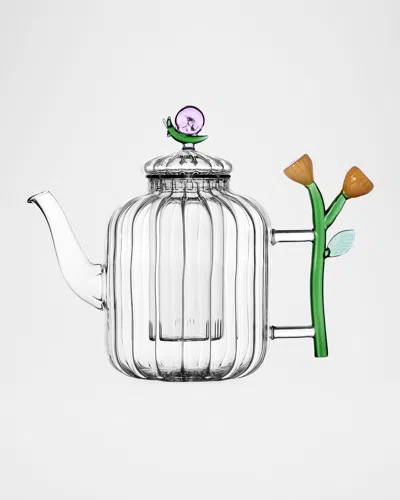 Ichendorf Botanica Snail & Amber Flower Optical Teapot, 40.6 oz