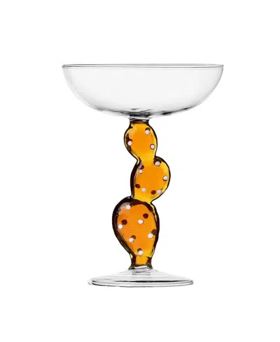 Ichendorf Desert Plants Cactus Champagne Bowl, 10.1 Oz. In Amber