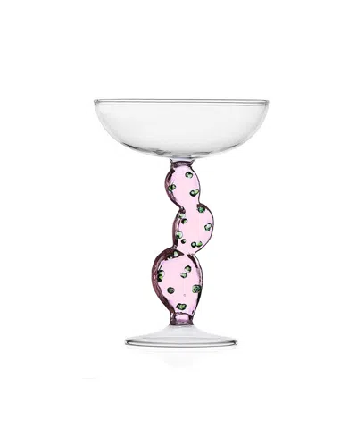 Ichendorf Desert Plants Cactus Champagne Bowl, 10.1 Oz. In Pink