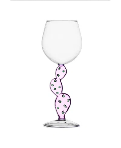 Ichendorf Desert Plants Cactus Stemmed Glass, 11.8 Oz. In Pink