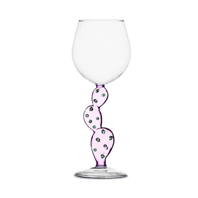 Ichendorf Desert Plants Cactus Wine Glass In Light Pastel Pink