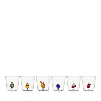 Ichendorf Fruits & Flowers Assorted Glasses, Set Of 6 In White