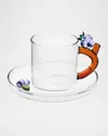Ichendorf Fruits & Flowers Coffee Cup With Saucer, 3.4 Oz.
