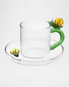 Ichendorf Fruits & Flowers Coffee Cup With Saucer, 3.4 Oz.