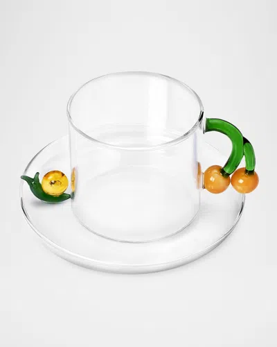 Ichendorf Fruits & Flowers Teacup With Saucer, 10.1 oz