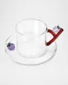 Ichendorf Fruits & Flowers Teacup With Saucer, 10.1 oz