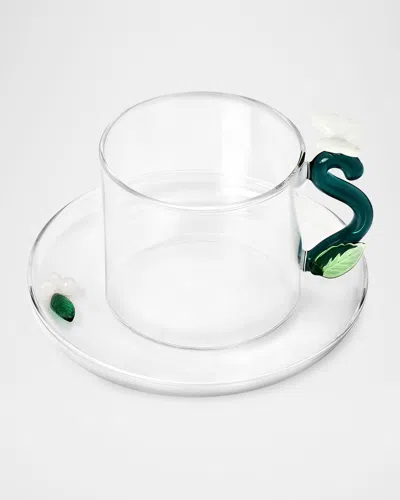 Ichendorf Fruits & Flowers Teacup With Saucer, 10.1 oz