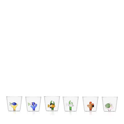 Ichendorf Marine Garden Assorted Glasses, Set Of 6 In White