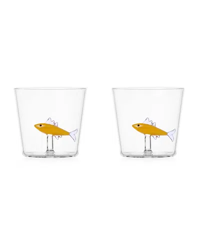 Ichendorf Marine Garden Sardine Tumblers, 11.8 Oz, Set Of 2 In Amber