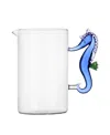 Ichendorf Marine Garden Seahorse Glass Jug, 50.7 Oz. In Blue