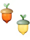 Ichendorf Milano Acorn Festive Baubles (set Of Two) In Yellow