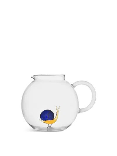 Ichendorf Milano Animal Farm Glass Pitcher Snail In Blue