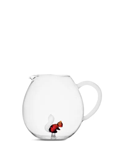 Ichendorf Milano Animal Farm Glass Pitcher Squirrel In Brown