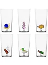 Ichendorf Milano Animal Farm Glazed-finish Glass (set Of Six) In White