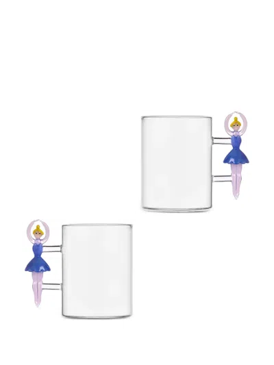 Ichendorf Milano Ballerina-handle Glass Mugs (set Of Two) In Multi