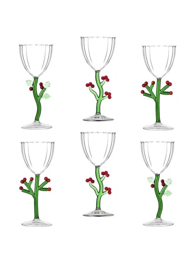 Ichendorf Milano Botanica Christmas Glasses (set Of Six) In Multi