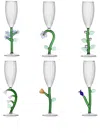 Ichendorf Milano Botanica Glass Flutes (set Of 6) In White