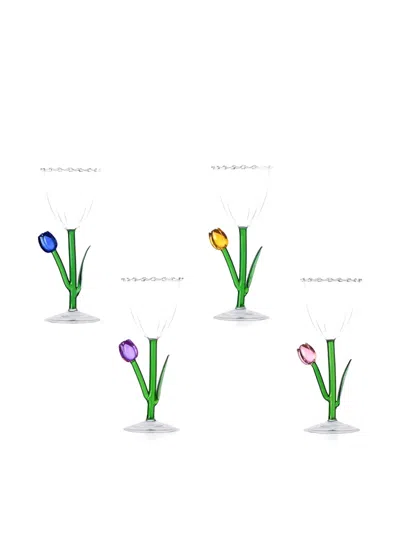 Ichendorf Milano Botanica Optical Stemmed Glasses (set Of Four) In Multi