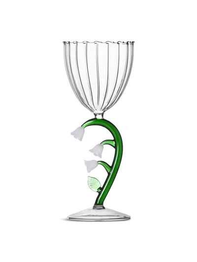 Ichendorf Milano Botanical Optical Stemmed Glass Flower In White