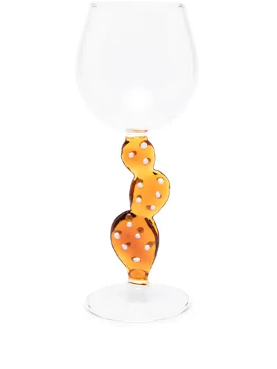 Ichendorf Milano Cactus-motif Asymmetric Wine Glass In Neutrals