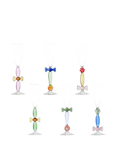 Ichendorf Milano Candy-motif Flute Glasses (set Of Six) In Multi