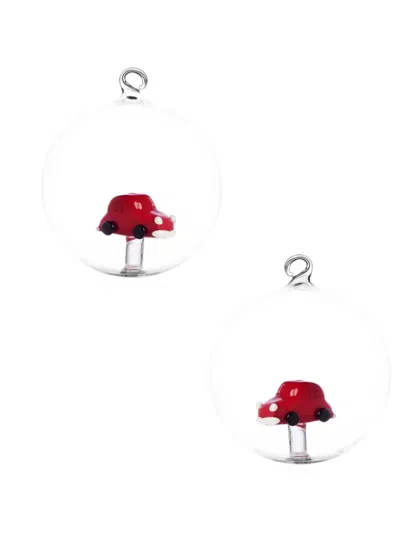 Ichendorf Milano Car-detail Christmas Ornaments (set Of Two) In Red