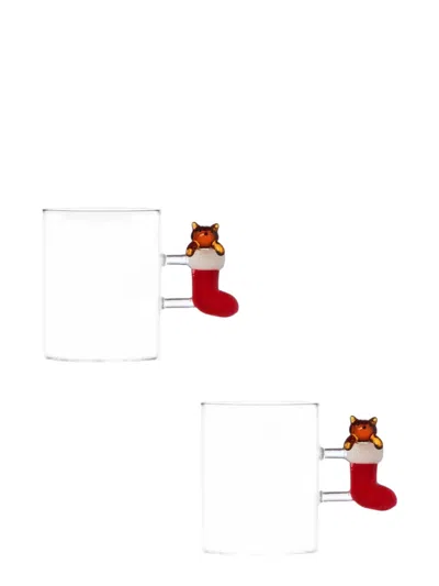 Ichendorf Milano Cat Stocking-handle Mugs (set Of Two) In Red