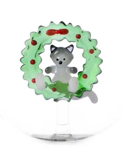Ichendorf Milano Cat-motif Christmas Ornaments (set Of Two) In Green