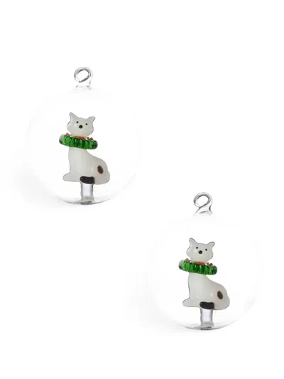 Ichendorf Milano Cat-motif Christmas Ornaments (set Of Two) In Multi