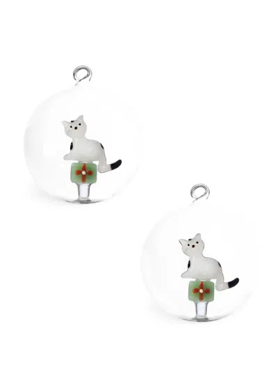 Ichendorf Milano Cat-motif Christmas Ornaments (set Of Two) In Multi